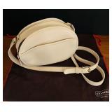 K - Coach Vintage Emmie Flap / Chester Circle Cream Leather Crossbody Bag with Dust Bag