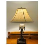 LR - Table Lamp with Fabric Shade and Decorative Base