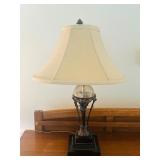 LR - Table Lamp with Fabric Shade and Decorative Base