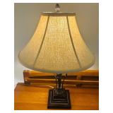 LR - Table Lamp with Fabric Shade and Decorative Base