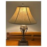 LR - Table Lamp with Fabric Shade and Decorative Base