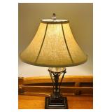 LR - Table Lamp with Fabric Shade and Decorative Base