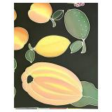 K - Large Framed Colorful Fruit Art Print with Geometric Border
