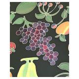 K - Large Framed Colorful Fruit Art Print with Geometric Border