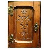 LL - Antique Wooden Sideboard with Carved Details and Drawers