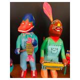 K - Collection of Oaxacan Folk Art Figures, Candle Holders, and Decorative Fish