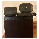 LR - Yamaha NS-W2 Subwoofer, Pair of Yamaha Speakers, and Niles SPS-6 Speaker Selector