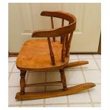 LR - Child Size Vintage Wooden Rocking Chair