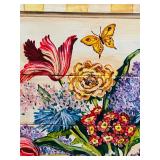 B2 - Hand-Painted Floral Wood Art Panel Signed Van Gogh