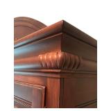 B2 - Large Wooden Armoire with Shelves and Drawers, Ornate Crown Detail