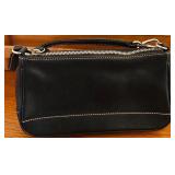 K - Coach Black Leather Handbag with Dust Bag
