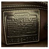 K - Coach Black Leather Handbag with Dust Bag