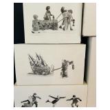 K - Set of 7 Department 56 Village Accessory Boxed Figurine Sets with Snowy Evergreens