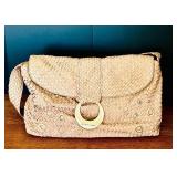 K - Elliott Lucca Woven Shoulder Bag with Gold Ring Detail