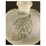K - 5-Inch Frosted Glass Perfume Bottle with Rose Stopper