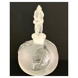 K - 5-Inch Frosted Glass Perfume Bottle with Rose Stopper