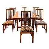 Mission Style Kitchen Table with Leaves and 6 Chairs