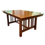 Mission Style Kitchen Table with Leaves and 6 Chairs