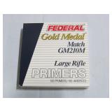 Federal Gold Medal No. 210M Large Rifle Match Primers -100 Count - Large Rifle