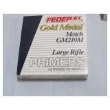Federal Gold Medal No. 210M Large Rifle Match Primers -100 Count - Large Rifle