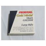 Federal Gold Medal No. 210M Large Rifle Match Primers -100 Count - Large Rifle