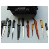 Mixed Lot of Filet Knives with Carrying Case