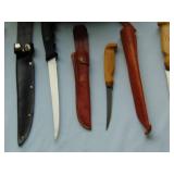 Mixed Lot of Filet Knives with Carrying Case