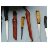 Mixed Lot of Filet Knives with Carrying Case