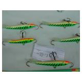 Mixed Lot of 5 - Rapala Jigging Raps and 3 Pack Leaders