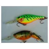 Mixed Lot of 3 - #5 Rapala Rattlin Raps, 1 - #4 Rattin Rap and 3 Pack Leaders