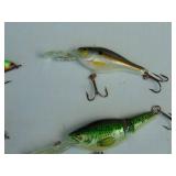 Mixed Lot of 3 - #5 Rapala Rattlin Raps, 1 - #4 Rattin Rap and 3 Pack Leaders