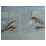 Mixed Lot of 2 - Rapala #9 Countdown, 2 - #9 Rapala Floating Rap and 3 Pack of Leaders