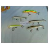 Mixed Lot of 5 - #1 Rapala floating Raps