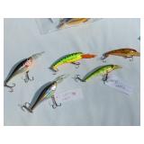 Mixed Lot of 3 - Wally Diver Lures, 2 - #7 Rapala Rattlin Raps