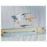 Mixed Lot of 3 - #5 Rapala Shad Raps, 1 - #10 Rapala Long Cast Lure and 1 - 3 Pack Leaders