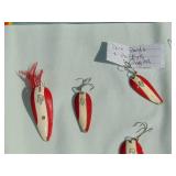 Mixed Lot of 4 - Dare Devil Lures, 1 - Red Eye Wiggler  Lure and 3 Pack of 8" Leaders