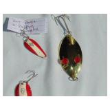 Mixed Lot of 4 - Dare Devil Lures, 1 - Red Eye Wiggler  Lure and 3 Pack of 8" Leaders