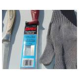 Mixed Lot of Filet Knives and Cleaning Glove