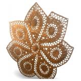 Large Woven Rattan Wall Art in Floral Design
