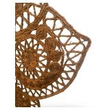 Large Woven Rattan Wall Art in Floral Design