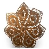 Large Woven Rattan Wall Art in Floral Design