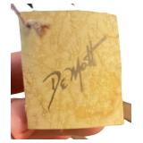 Brass and Copper Sailboat Sculpture on Stone Base Signed By Artist DeMott