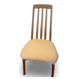 Set of 6 Mid Century Modern Style Wood Dining Chairs with Upholstered Seats