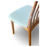 Set of 6 Mid Century Modern Style Wood Dining Chairs with Upholstered Seats