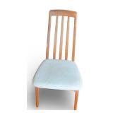 Set of 6 Mid Century Modern Style Wood Dining Chairs with Upholstered Seats