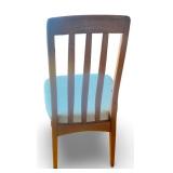 Set of 6 Mid Century Modern Style Wood Dining Chairs with Upholstered Seats