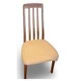 Set of 6 Mid Century Modern Style Wood Dining Chairs with Upholstered Seats