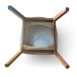 Set of 6 Mid Century Modern Style Wood Dining Chairs with Upholstered Seats