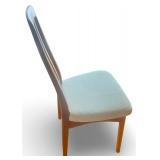 Set of 6 Mid Century Modern Style Wood Dining Chairs with Upholstered Seats