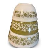 Set of 3 Vintage Pyrex Spring Blossom Mixing Bowls